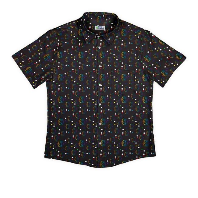Rainbow Lgbtq+ Pride Dnd Dice Button Up Funny Shirt