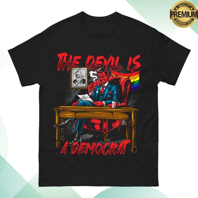 The Devil Is A Democrat Zip Up Hooded Sweatshirt Hang Over Gang Merch Store