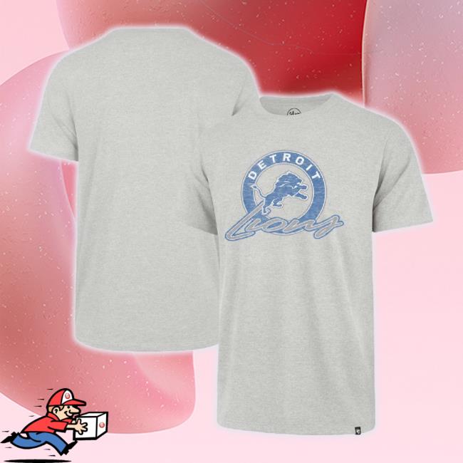 Official Men's '47 Gray Detroit Lions Ringtone Franklin Shirts