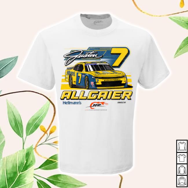 Trending Men's Justin Allgaier Jr Motorsports Official Team Apparel White Hellmann's Throwback Hoodie