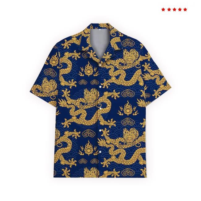 Hawaiian Dragon Shirts For Men Women, Summer Beach Aloha Casual Button Down Short Sleeve Mens Hawaiian Hooded Sweatshirt