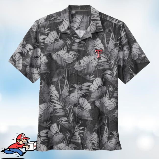 Redraideroutfitter Merch Tommy Bahama Texas Tech Sport Bahama Coast Nuevo Fronds Black Button Down T-Shirt