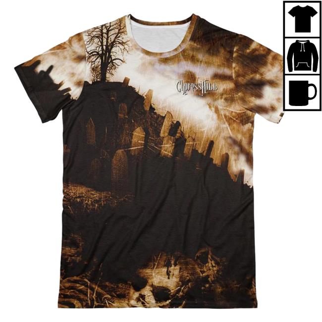 Official Cypress Hill Merch Cypress Hill Black Sunday All Over Print Tee Shirt CypressHill Aop