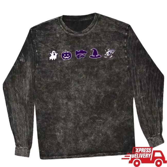Official Rally House Merch K-State Wildcats Women's Groovy Ghoul Ls Shirt