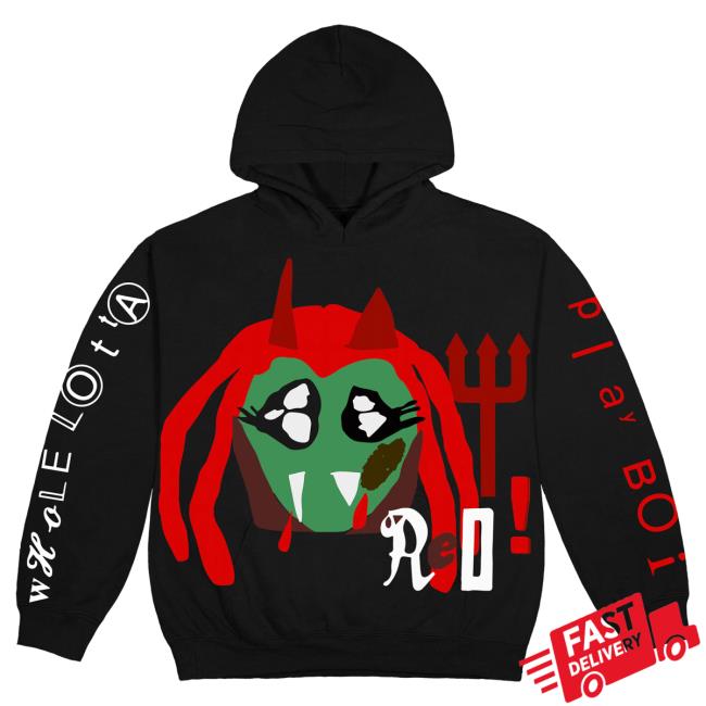 Official Playboi Carti Merch Playboi Carti X Cpfm 4 Wlr King Vamp Hooded Sweatshirt Black PlayboiCarti Clothing Shop Store
