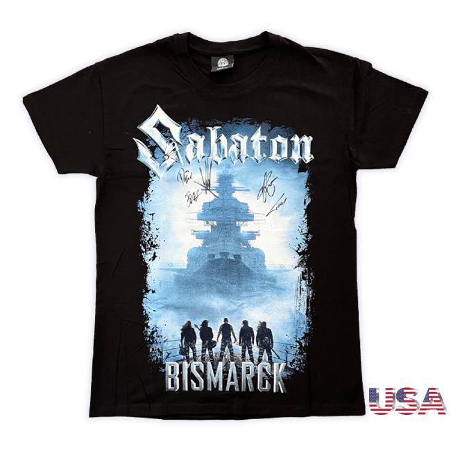 Official Sabaton Store Merch Signed Bismarck ‘Bound By Iron And Blood’ Shirt Smoke Sabaton Apparel Clothing Shop