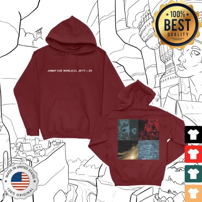 Original Clarity 25Th Anniversary Pullover Hoodie Sweatshirt (Maroon) Jimmy Eat World Store