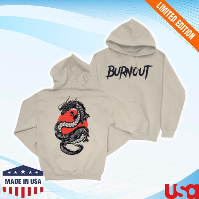Original Downright Merch Store College Burnout - Dragon Sun Hoodie (Creme) Downrightmerch Shop