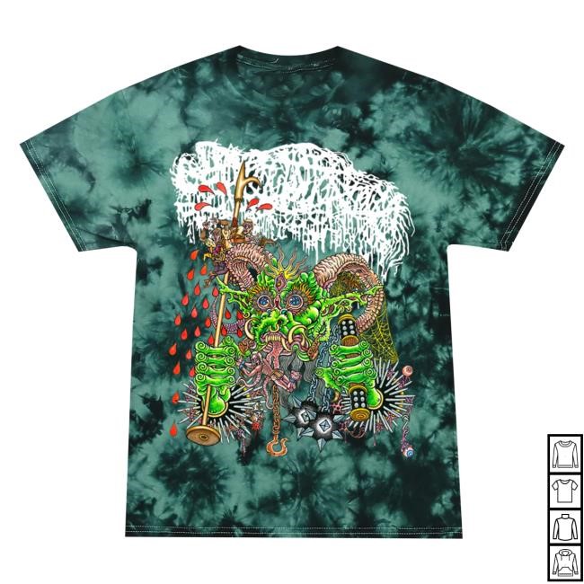 Holy Mountain Printing Merch Sanguisugabogg Medievil Jade Crystal Dye Hoodie Sweatshirt