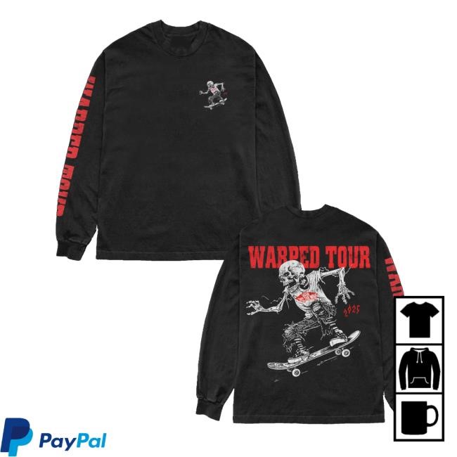 Vanswarpedtour Merch Skate Skull Classic Shirt Vanswarpedtour Merch Store Shop Skate Skull Long Sleeve T Shirt