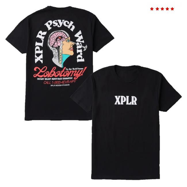 Official Xplr Shop Xplr Psych Ward Lobotomy Hoodie Black