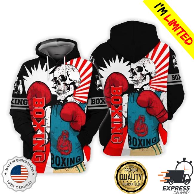Boxing Skull Zip Up All Over Print Long Sleeve Tee Design For Fan