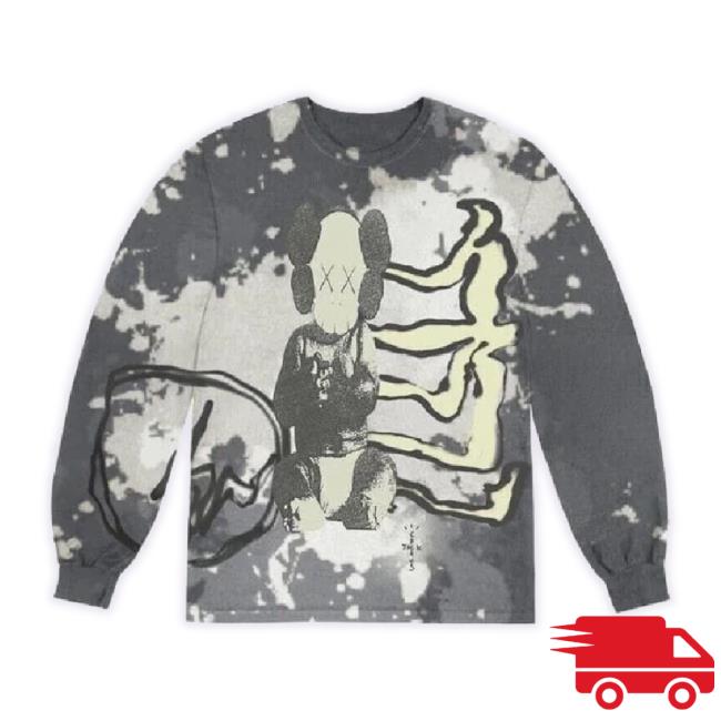 Official Cactus Jack X Fragment Kaws Tie -Dye Hoodie Sweatshirt