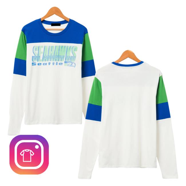 Official Junk Food Apparel Clothing Store Shop Junkfoodclothing Seattle Seahawks Zone Blitz Long Sleeve Shirts Sugar/Liberty/Kelly
