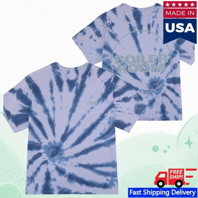 Official Boiler Room Merch Core Logo Tie Dye 3M T-Shirt Blue Shirts