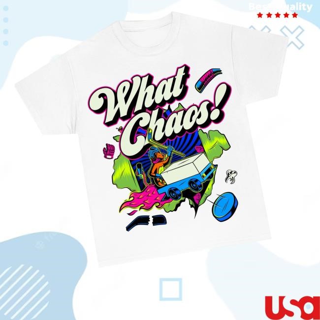 Just Dishin Merch Dishin What Chaos White Logo T-Shirt, Hoodie, Tank Top, Sweater And Long Sleeve T-Shirt