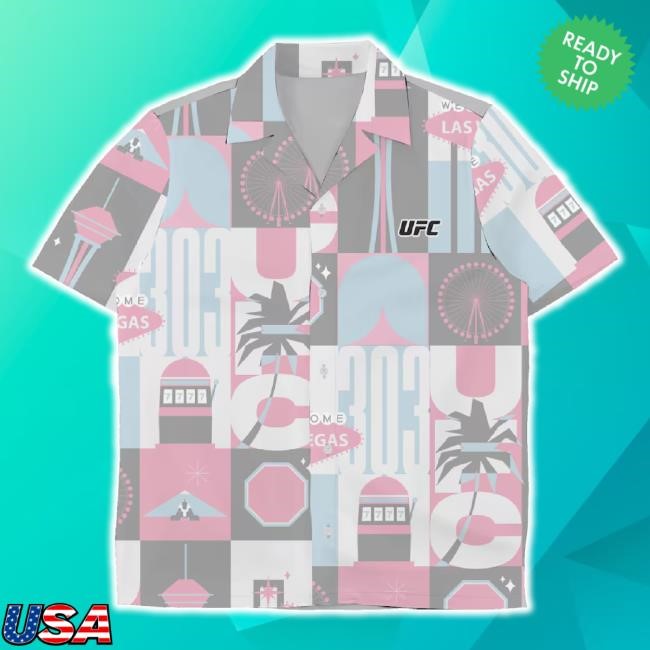 Trending White Ufc 303 Cabana Button-Up Classic Shirt Ufc Store Merch Shop