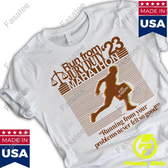 Barelylegal Shop Run From Jury Duty 23 Marathon T-Shirt