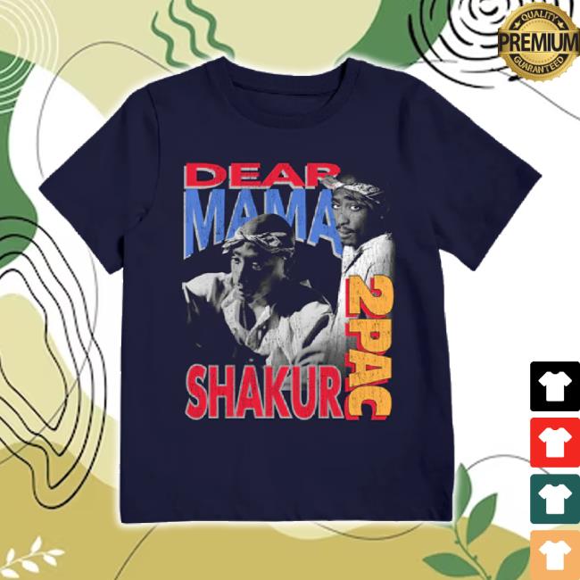 Original 2Pac Merch Store Dear Mama Navy Youth T-Shirt 2Pac Shop