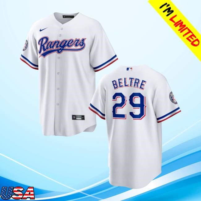 Men’S Adrian Beltré Hall Of Fame 2024 Induction Official Replica Texas Rangers Home Jersey New Shirt