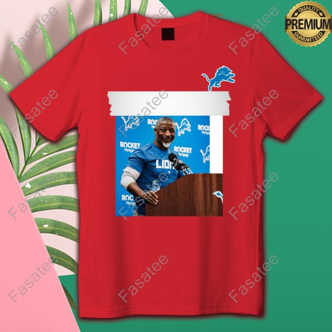 Lions Oc Ben Johnson Wearing Lions Dc Aaron Glenn Shirt