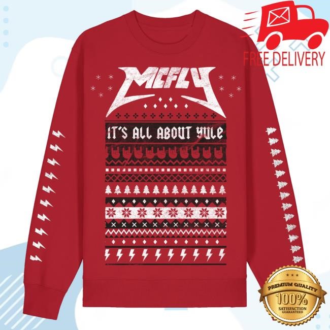 Mcfly Merch Store It's All About Yule Red Hooded Sweatshirt