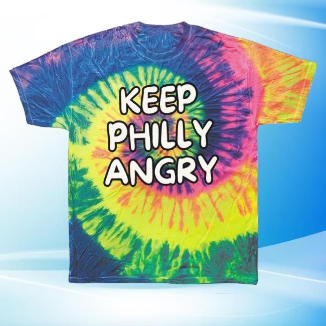 Keep Philly Angry Tie Dye Neon Rainbow Adult Hoodie