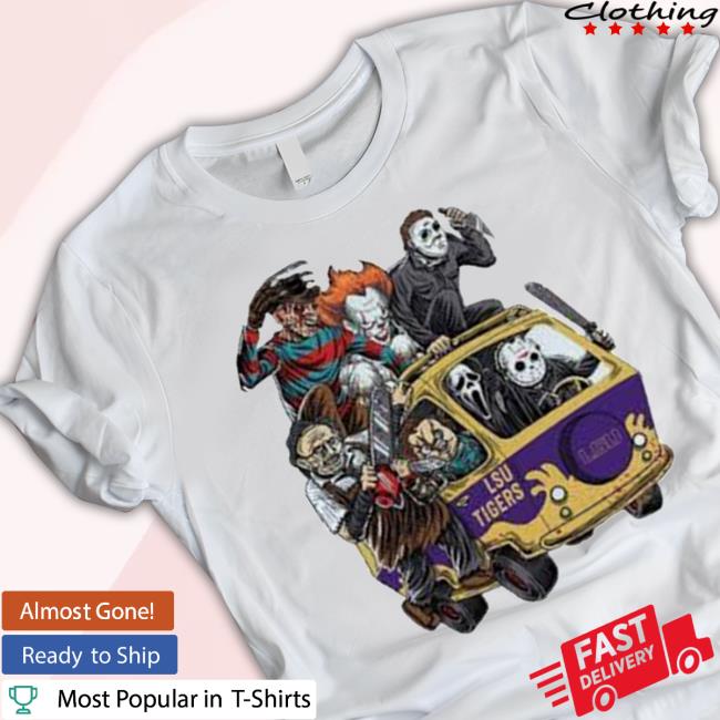 Lsu Tigers Horror Movies Characters Bus Halloween 2023 Tee