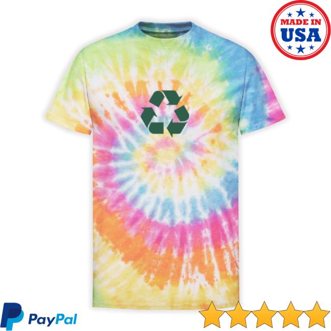 Recycle T-Shirt | Recycle Graphic Logo T-Shirt On Unisex Tie Dye Shirt