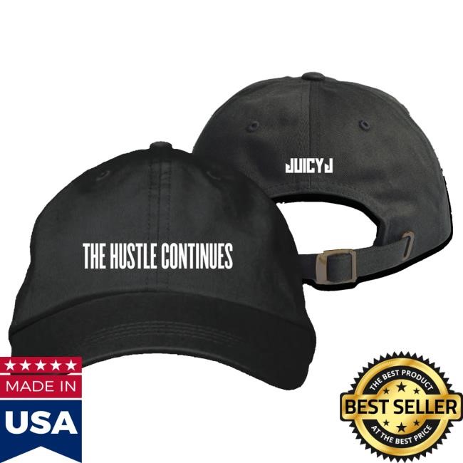 Original Downrightmerch Juicy J The Hustle Continues White Print Dad hat