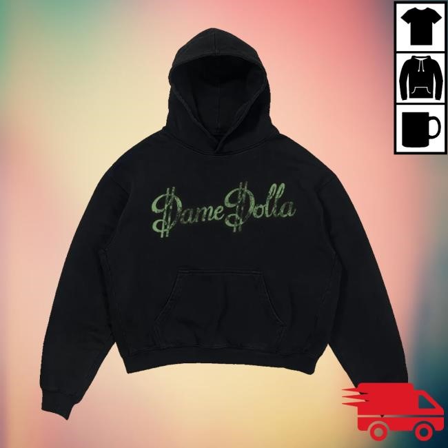 Dame D.O.L.L.A. Shop Store Dame D.O.L.L.A. H & H Distressed Print Funny Shirt
