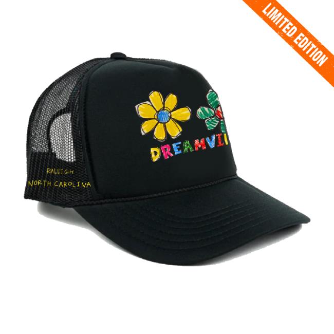 Trending Dv Fest 24 Watercolor Flowers Black Trucker Hat Dreamvillefest Shop