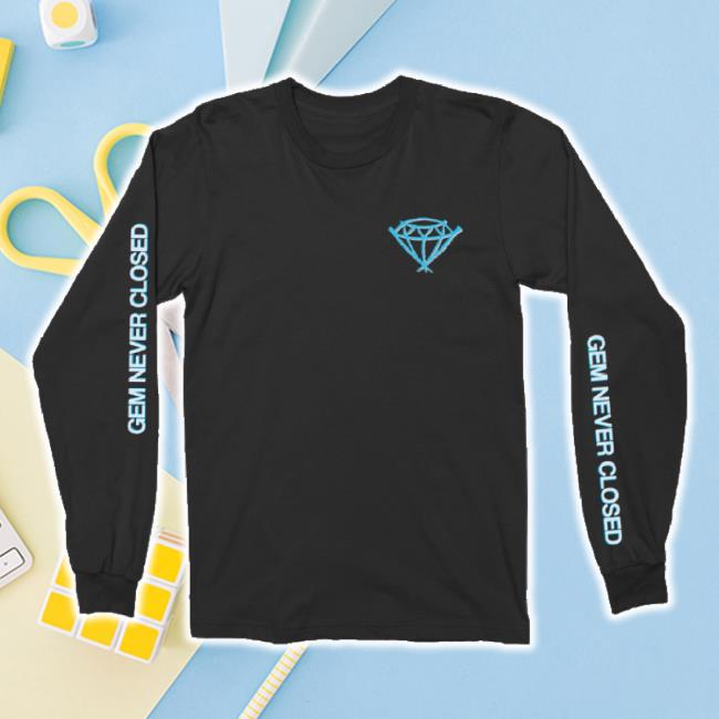 Trending Opengem Merch Store Gem Never Closed L/S Hoodie Opengem Shop