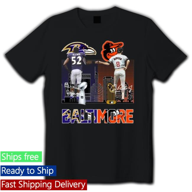 Baltimore Ravens Vs Baltimore Orioles R.Lewis And Ripken Skylines 2023 Signature Shirt