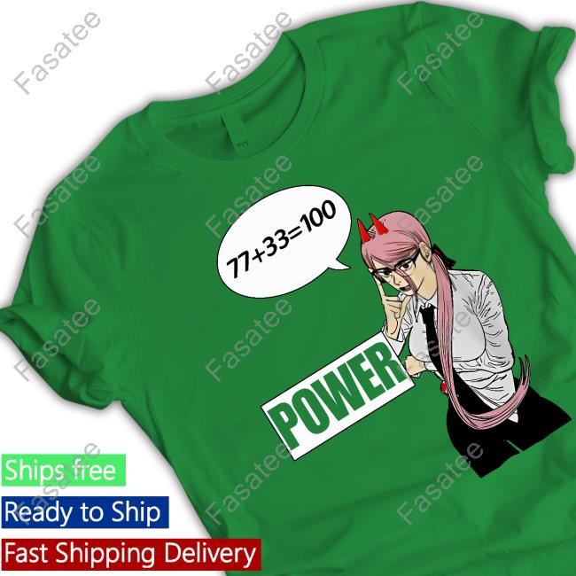 Chainsaw Man 77 Plus 33 Equals 100 Power Tee Shirt