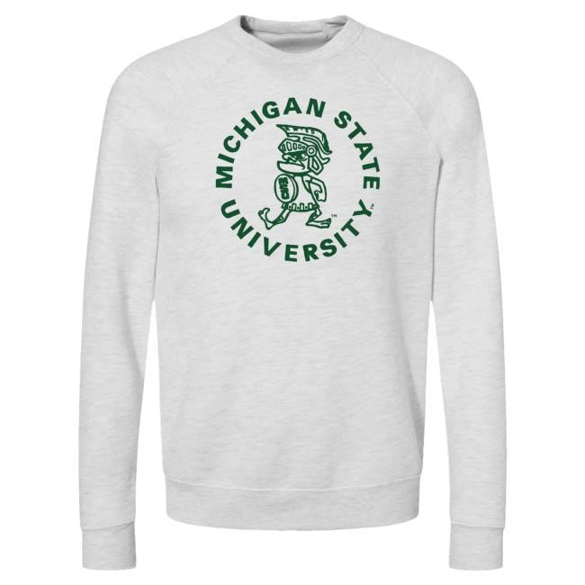 Official Nudge Printing Merch Michigan State Sweatshirt - White Tough Sparty Tee