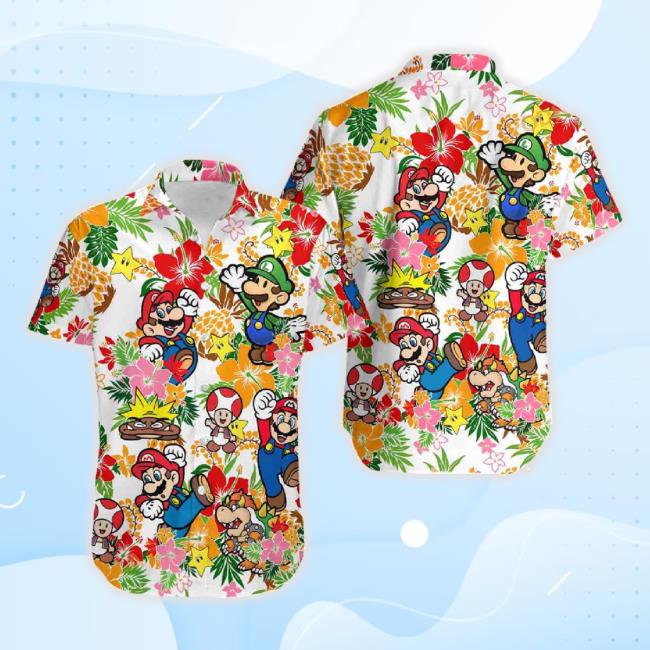 Super Mario Hawaiian Shirt, Super Mario And Friends Button Down Sweatshirt – Bring Your Ideas, Thoughts And Imaginations Into Reality Today