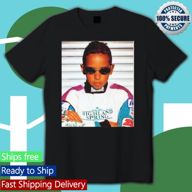 Lewis Hamilton Wearing Image Of Himself As A Young Kid In A Serious Pose shirt