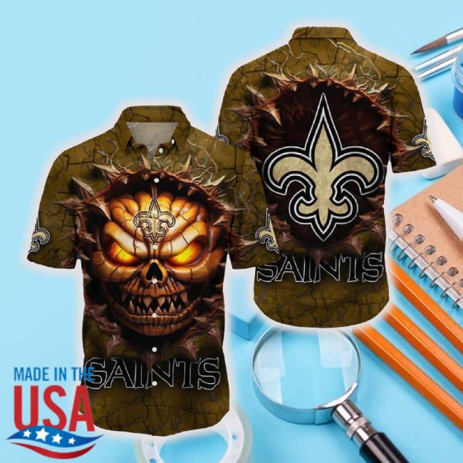 New Orleans Saints Halloween Angry Skull 3D Hawaiian Hoodie Sweatshirt For Fans Gift Christmas Men And Women