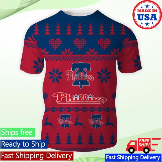 Funny Philadelphia Phillies 3D Unisex Christmas Hot Trend For Fans Shirt