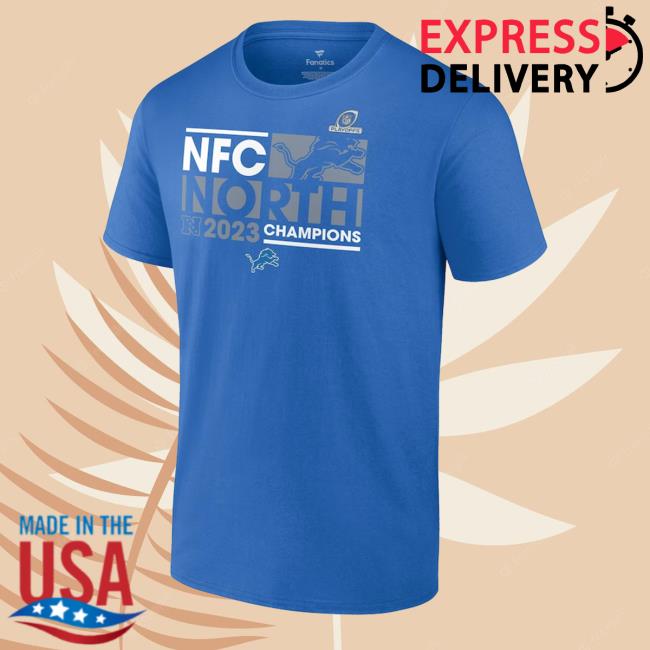 Men's Fanatics Branded Blue Detroit Lions 2023 NFC North Division Champions Conquer T-Shirt