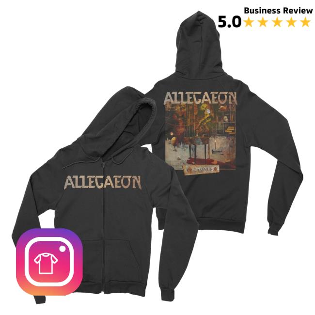 Official Night Shift Store Shop Allegaeon - Damnum Zip Up Hooded Sweatshirt Nightshift Merch