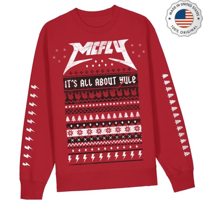 Mcfly Merch Store It's All About Yule Red T-Shirt Trending Mcfly Merch Store It's All About Yule Red Crewneck Sweatshirt