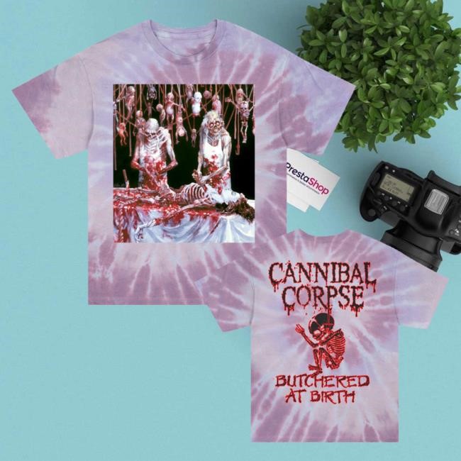 Cannibal Corpse Merch Butchered At Birth Poster T-Shirt (Guts Dye) Shirt