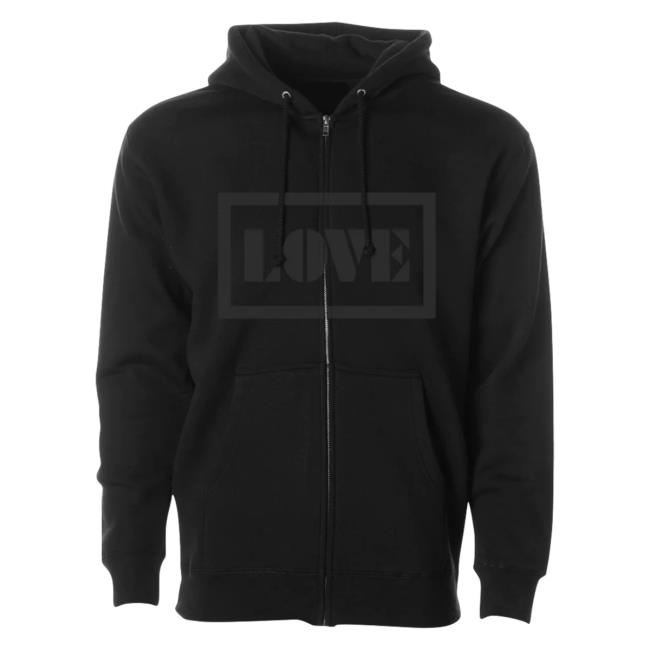 Official Common & John Legend Merch Store John Legend Love Zip Up Hoodie Black JohnLegend Shop