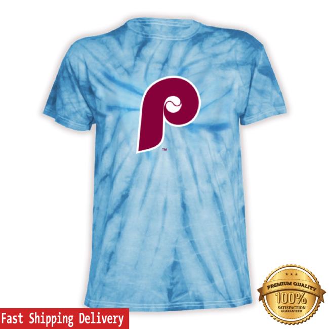 Official Stitches Youth Philadelphia Phillies Light Blue Tie Dye Hoodie Sweatshirt