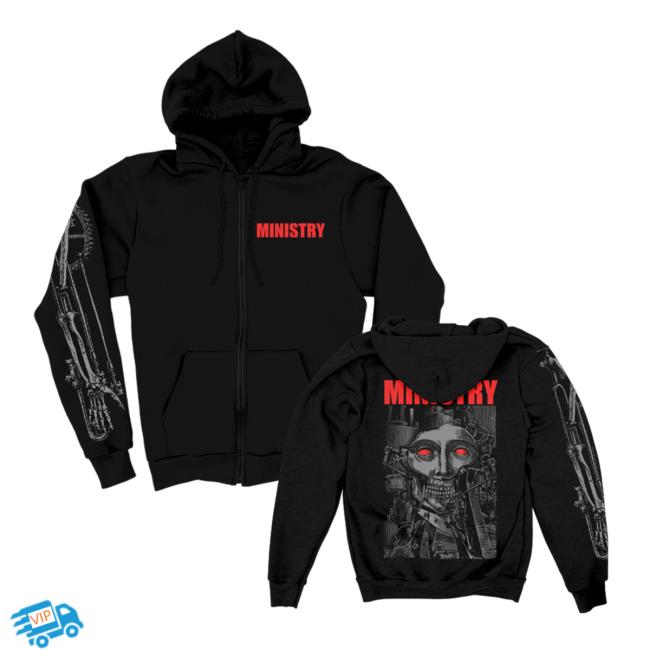 Official Machine Zip Up Hoodie Sweatshirt (Black) Ministry Official Shop