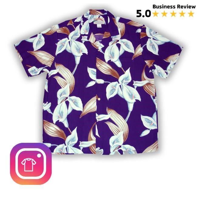 Paradise Found Men's Tom Selleck Magnum Pi Calla Lily Hawaiian T Shirts