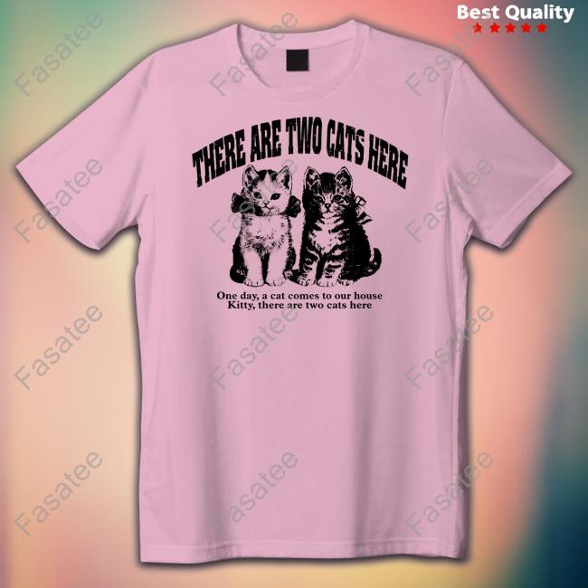 There Are Two Cats Here One Day A Cat Comes To Our House Kitty There Are Two Cats Here Tee Shirt