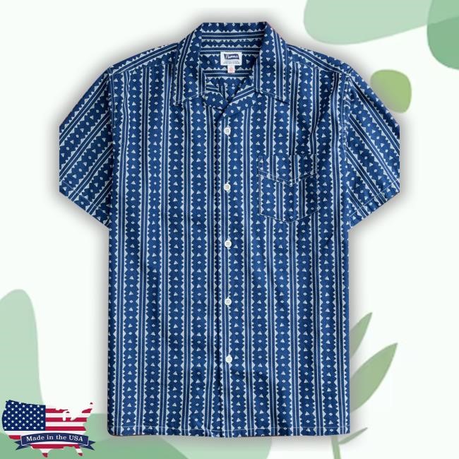 Bassen Hawaiian In Indigo Dot Shirts